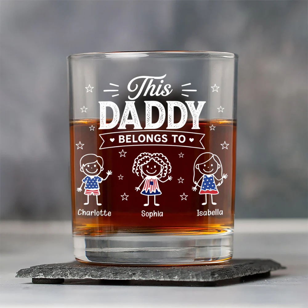 Custom Kid Names This Papa Belongs To Whiskey Glass - Personalized Father’s Day Gift CH07 911388 - Image 4