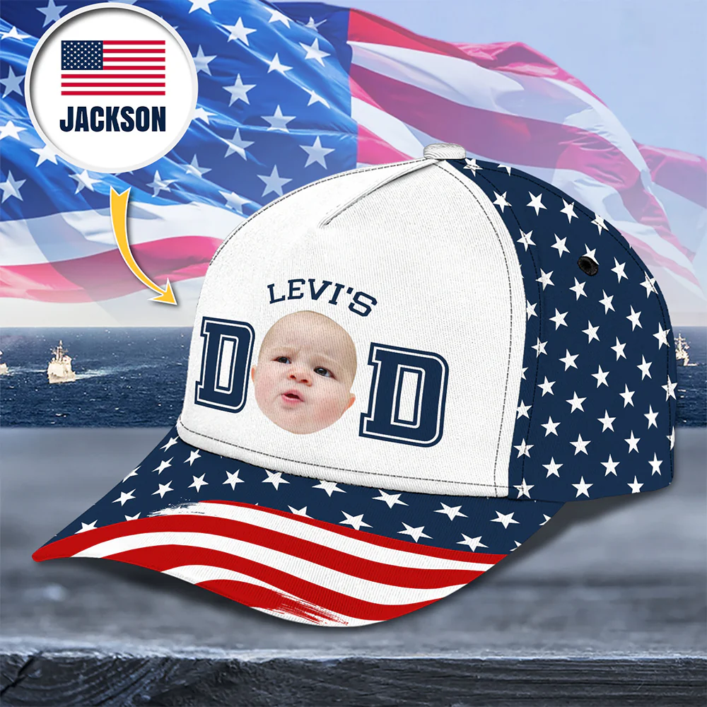 Custom Kid Photo Dad Classic Cap Father's Day Gift HA75 921410 - Image 2