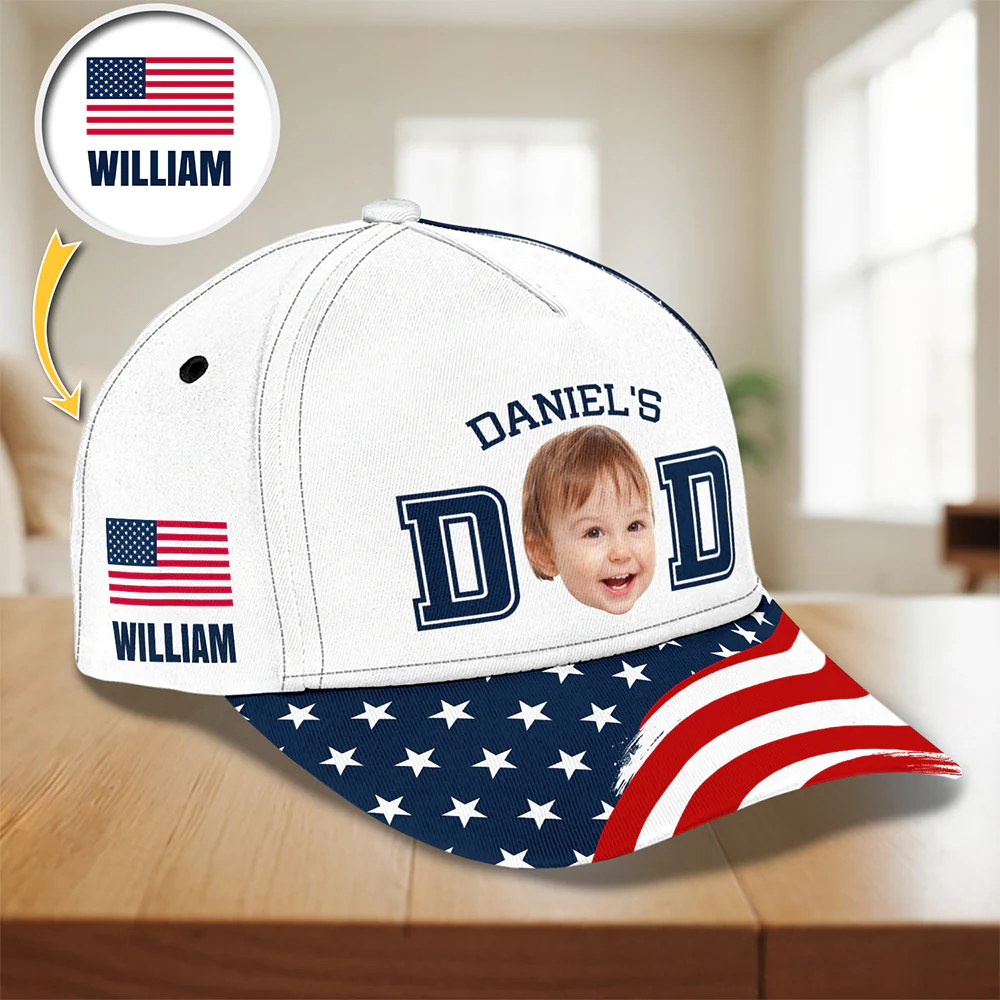 Custom Kid Photo Dad Classic Cap Father's Day Gift HA75 921410 - Image 6
