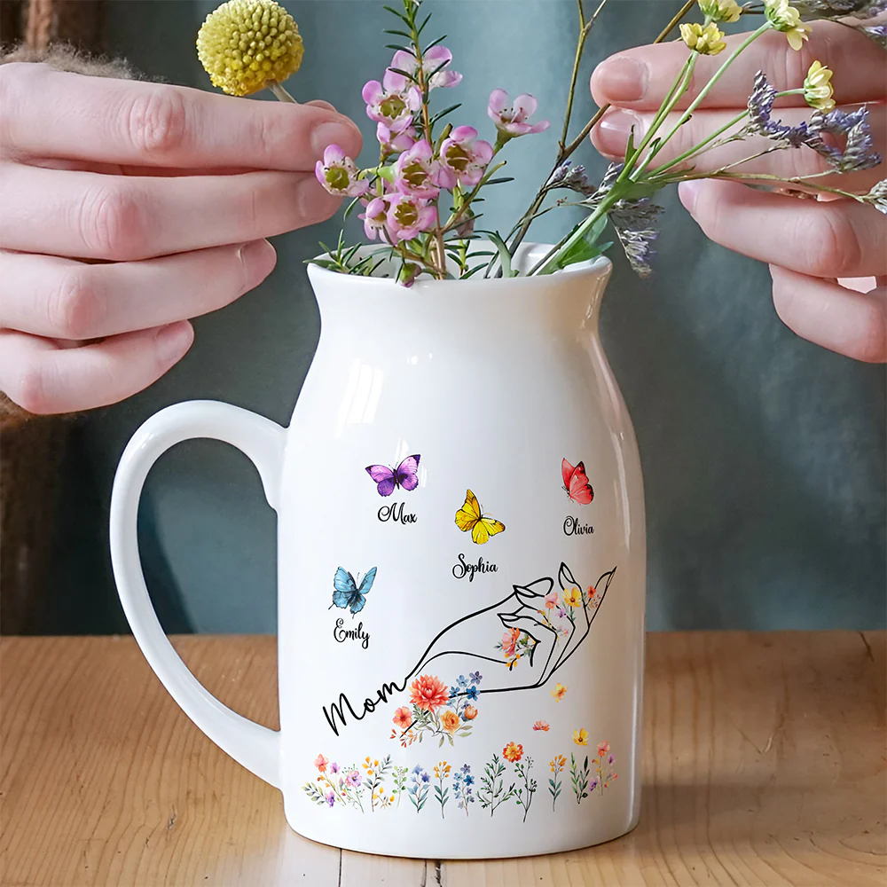 Custom Kids Name Butterfly Floral Vase – Personalized Mother’s Day Gift for Mom, Grandma LM32 899397 - Image 5