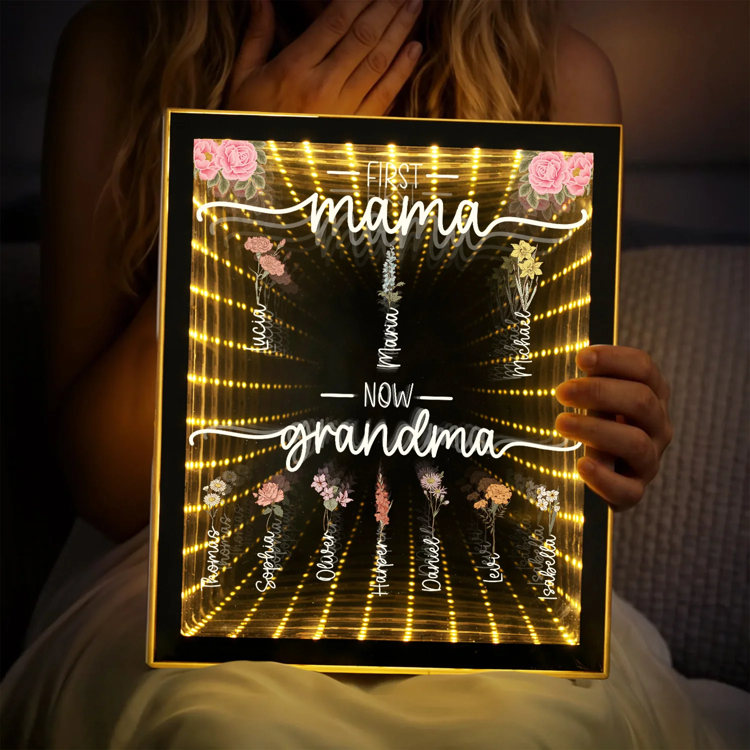 Custom Kids Names First Mom Now Grandma Infinity Mirror Light Box Personalized Mother's Day Gift HO82 901954 - Image 5