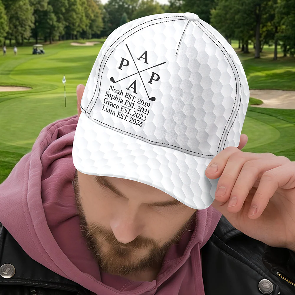 Custom Kids Names Papa Golf Pattern Classic Cap - Personalized Gift for Dad HA75 921264 - Image 6