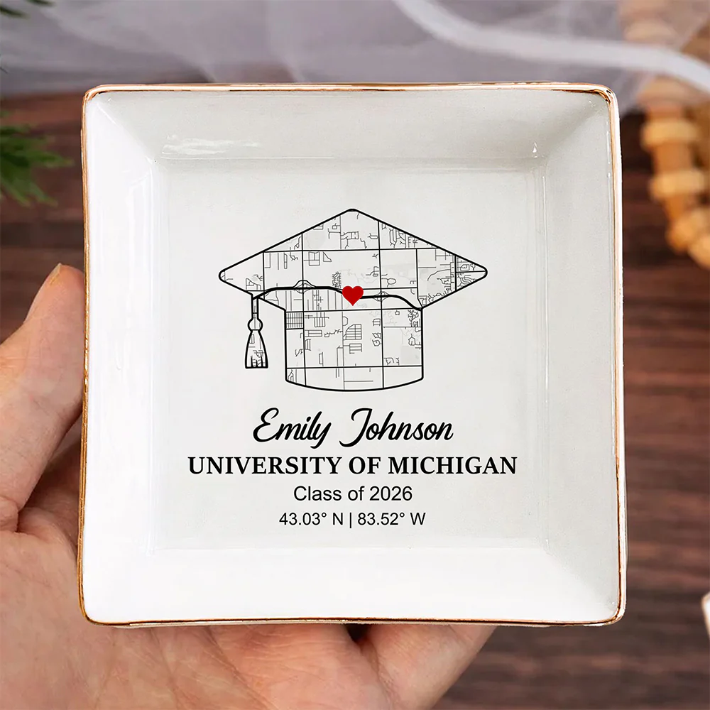 Custom Map Jewelry Dish Personalized Graduation Gift HO82 901614 - Image 2