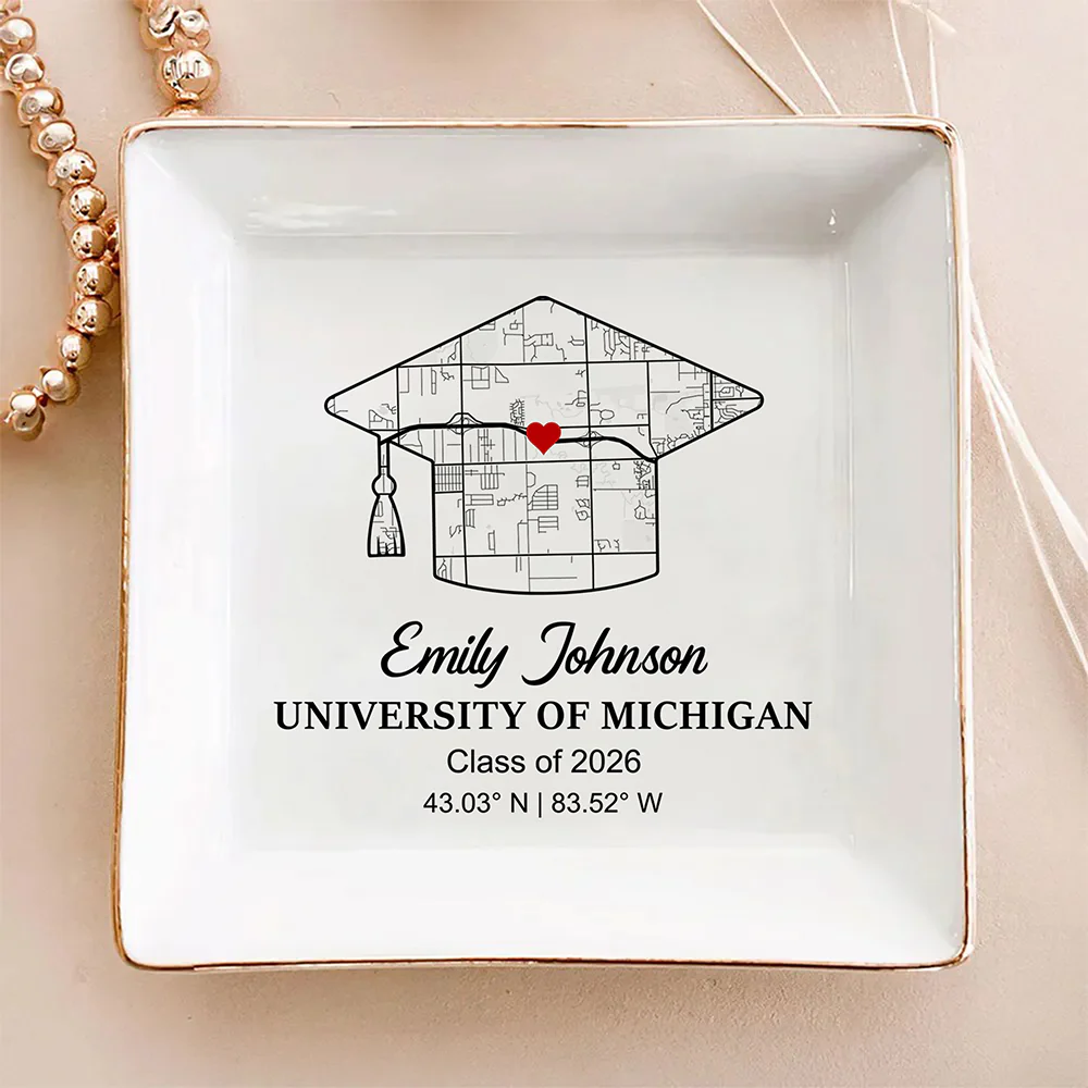 Custom Map Jewelry Dish Personalized Graduation Gift HO82 901614 - Image 3