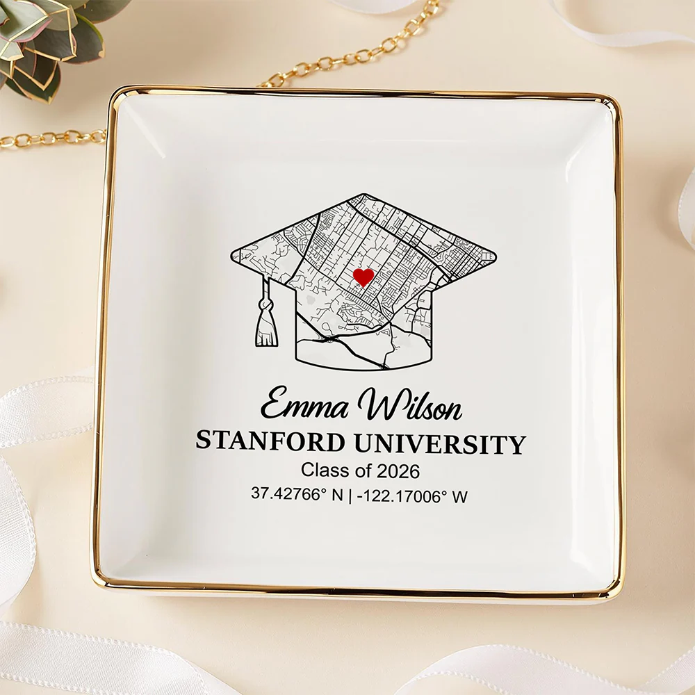 Custom Map Jewelry Dish Personalized Graduation Gift HO82 901614 - Image 4
