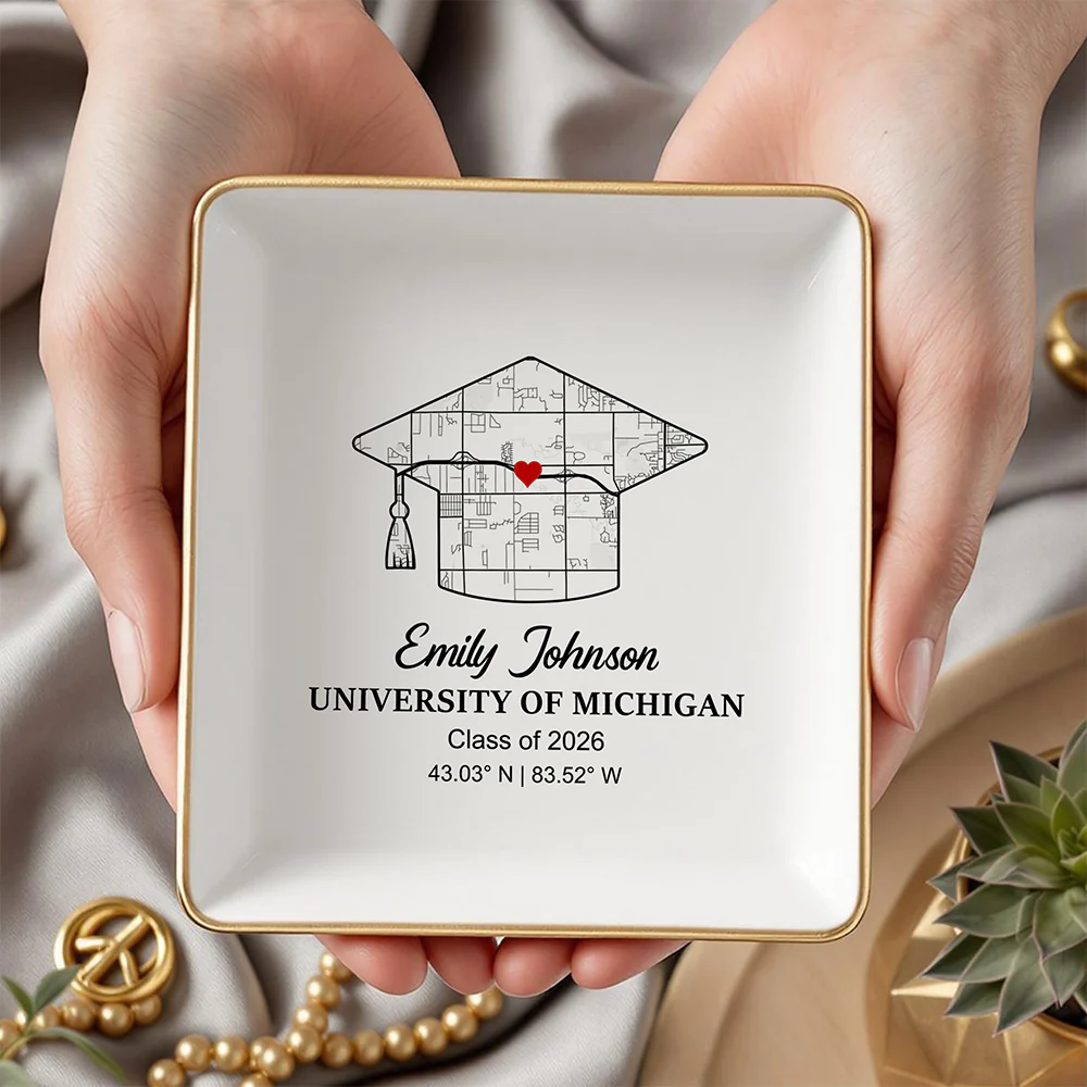 Custom Map Jewelry Dish Personalized Graduation Gift HO82 901614 - Image 5