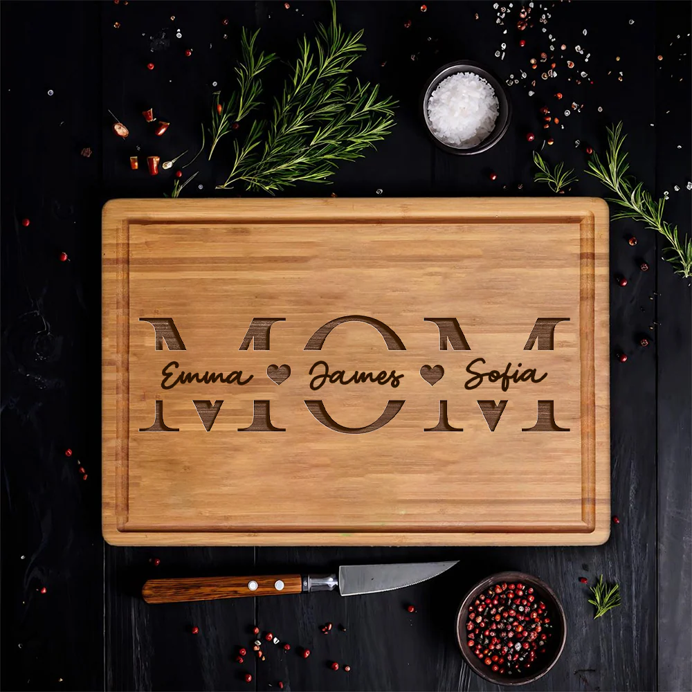 Custom Mom and Kids Names Cutting Board, Mother’s Day Gift for Mom TH10 898761 - Image 4