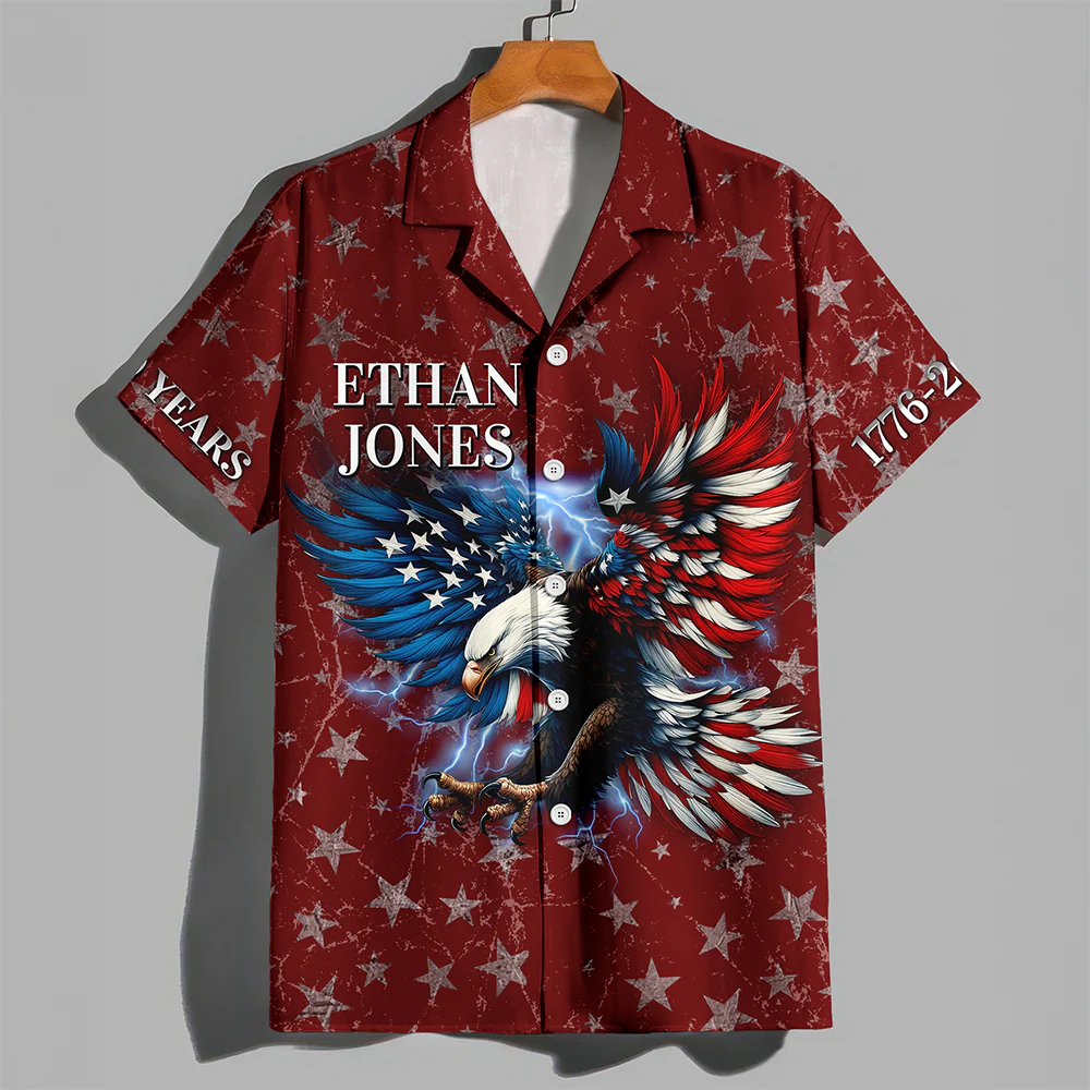 Custom Name 250 Years 1776-2026 Anniversary America Eagle Hawaii Shirt TH10 169545 - Image 2