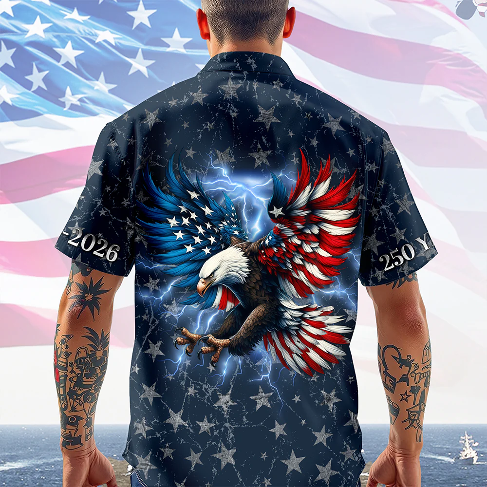 Custom Name 250 Years 1776-2026 Anniversary America Eagle Hawaii Shirt TH10 169545 - Image 6