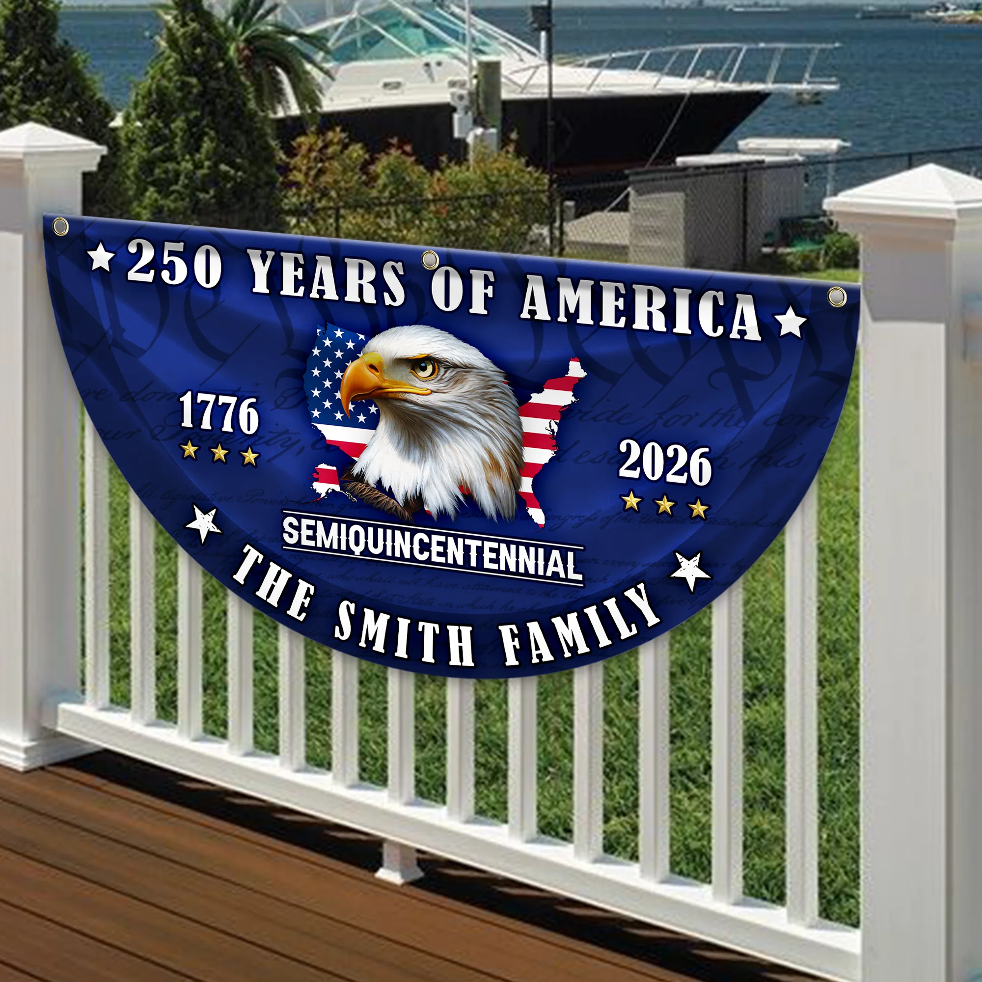 Custom Name 250 Years of America Flag Non-Pleated Fan Flag CH07 910578 - Image 3