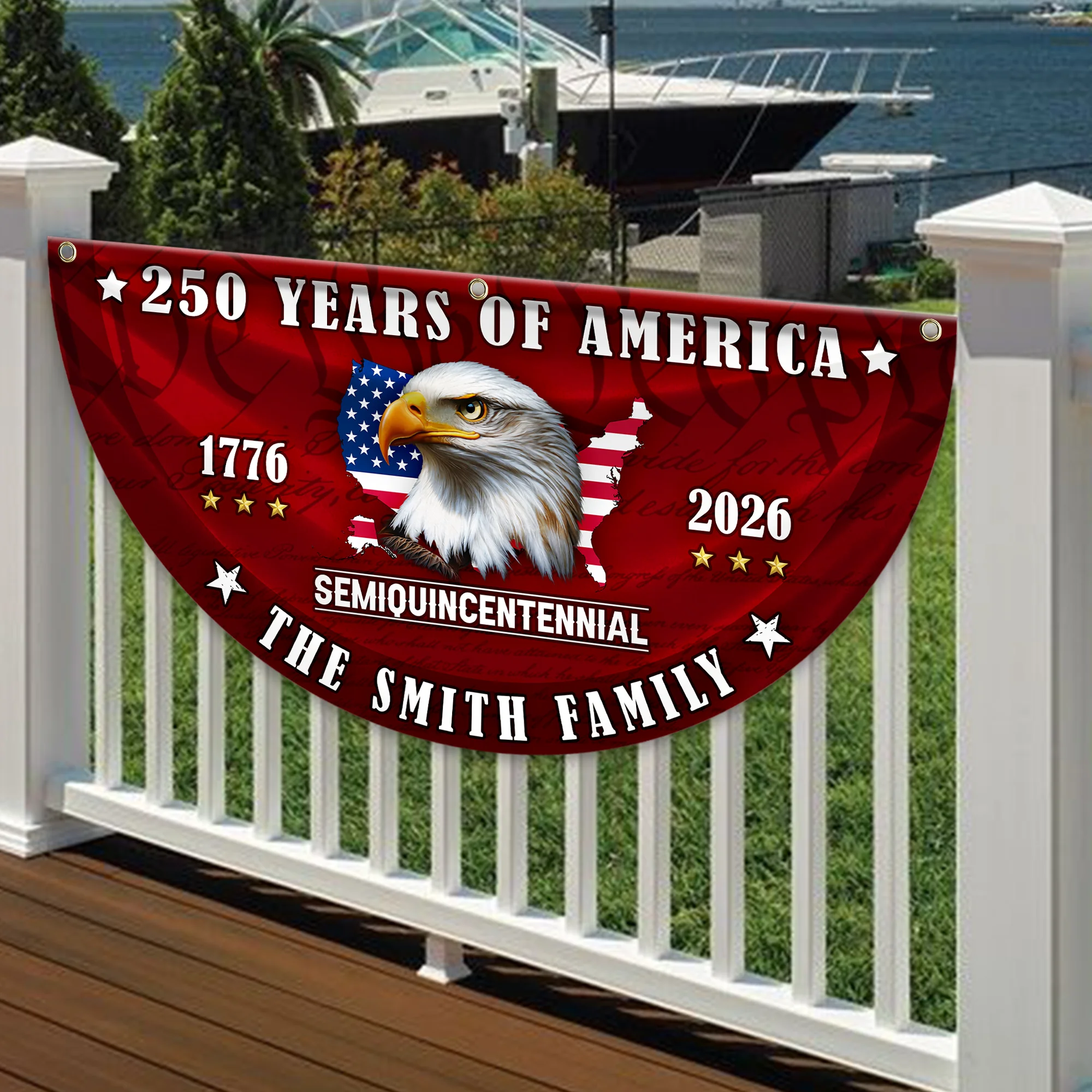 Custom Name 250 Years of America Flag Non-Pleated Fan Flag CH07 910578 - Image 4