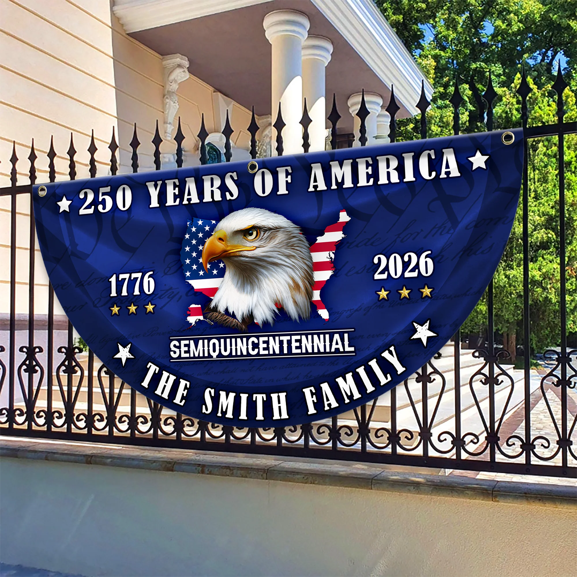 Custom Name 250 Years of America Flag Non-Pleated Fan Flag CH07 910578 - Image 5