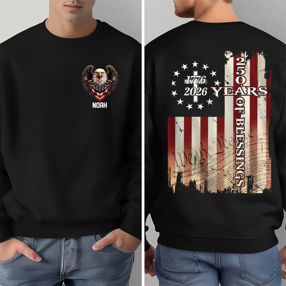 Custom Name 250 Years Of Blessing 1776-2026 Christian Back & Front Dark Shirt HO82 901940 - Image 3