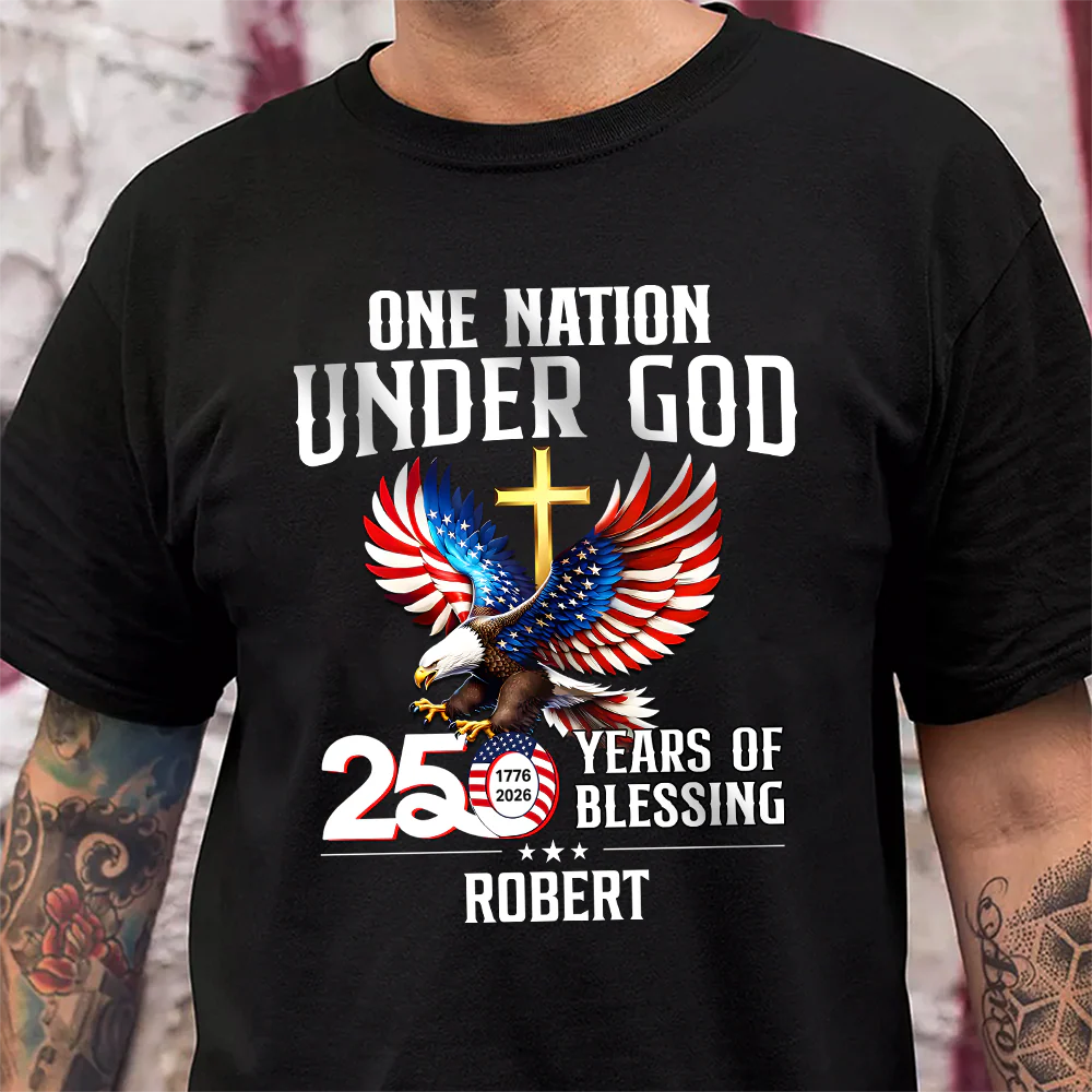 Custom Name 250 Years of Blessing America Dark Shirt LM32 899107 - Image 2