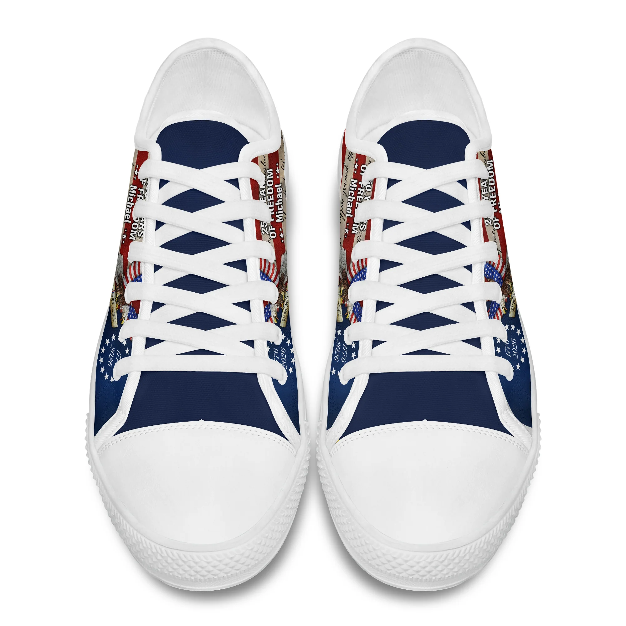 Custom Name 250 Years Of Freedom America Flag 1776-2026 Canvas Shoes HO82 902244 - Image 3