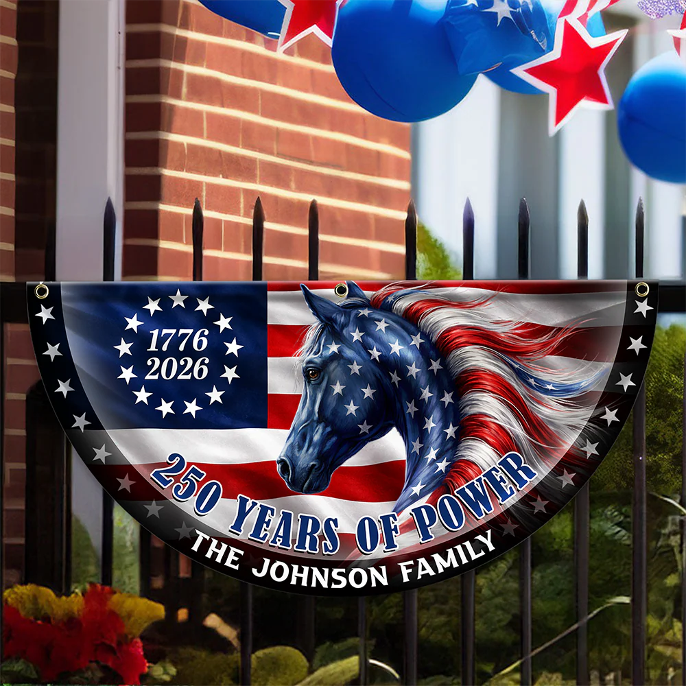 Custom Name 250 Years of Power Flag, 1776-2026 Patriotic Non-Pleated Fan Flag HA75 920568 - Image 5