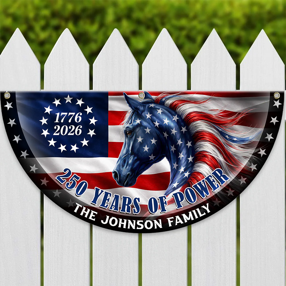 Custom Name 250 Years of Power Flag, 1776-2026 Patriotic Non-Pleated Fan Flag HA75 920568 - Image 6