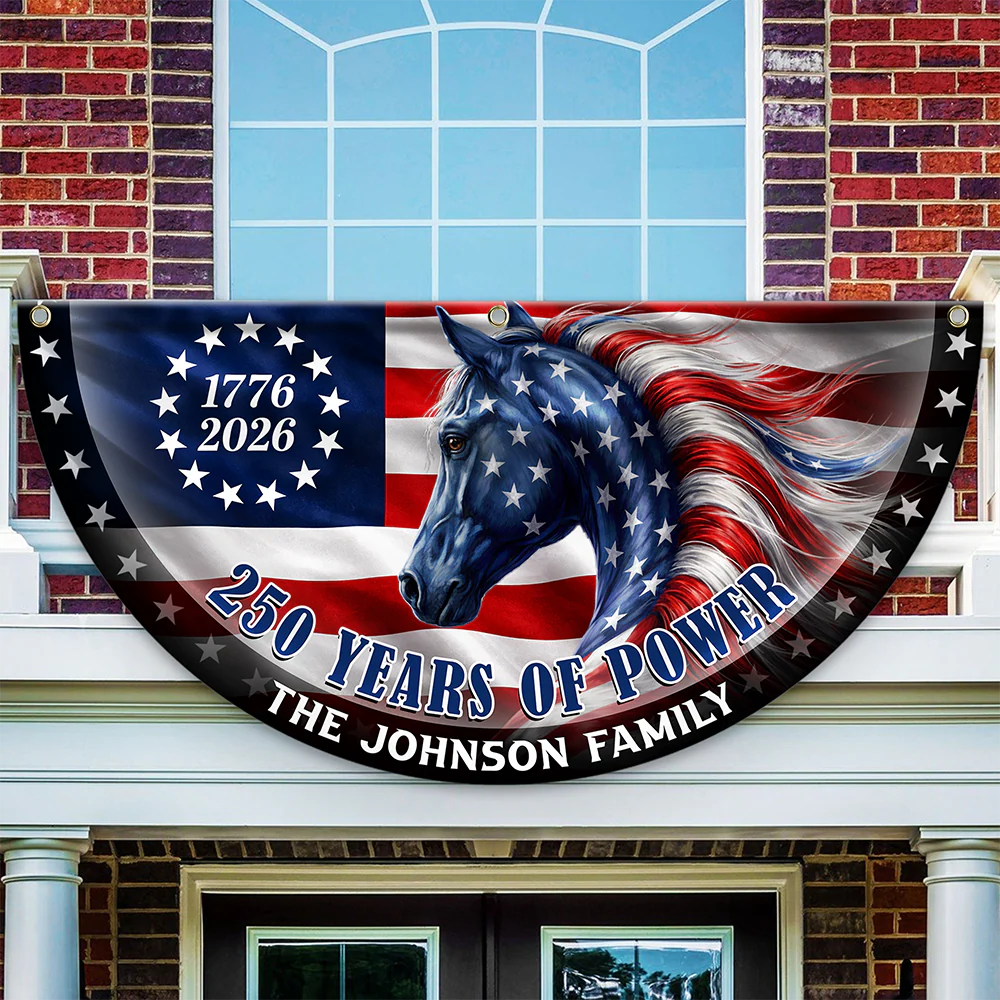 Custom Name 250 Years of Power Flag, 1776-2026 Patriotic Non-Pleated Fan Flag HA75 920568 - Image 7
