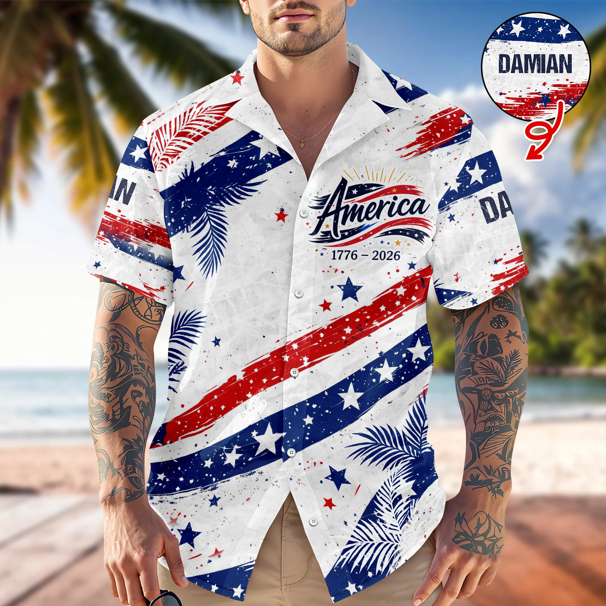 Custom Name 250 Years Semiquincentennial 1776-2026 Hawaii shirt HO82 901700 - Image 3