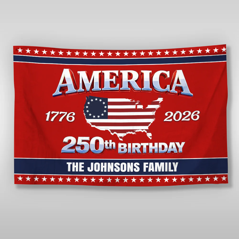 Custom Name 250th Anniversary USA House Flag HO82 901192 - Image 3