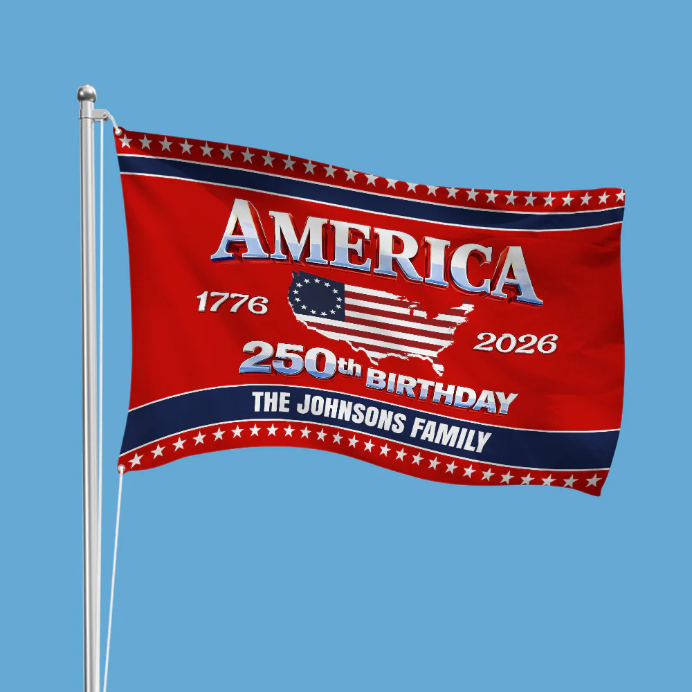 Custom Name 250th Anniversary USA House Flag HO82 901192 - Image 4