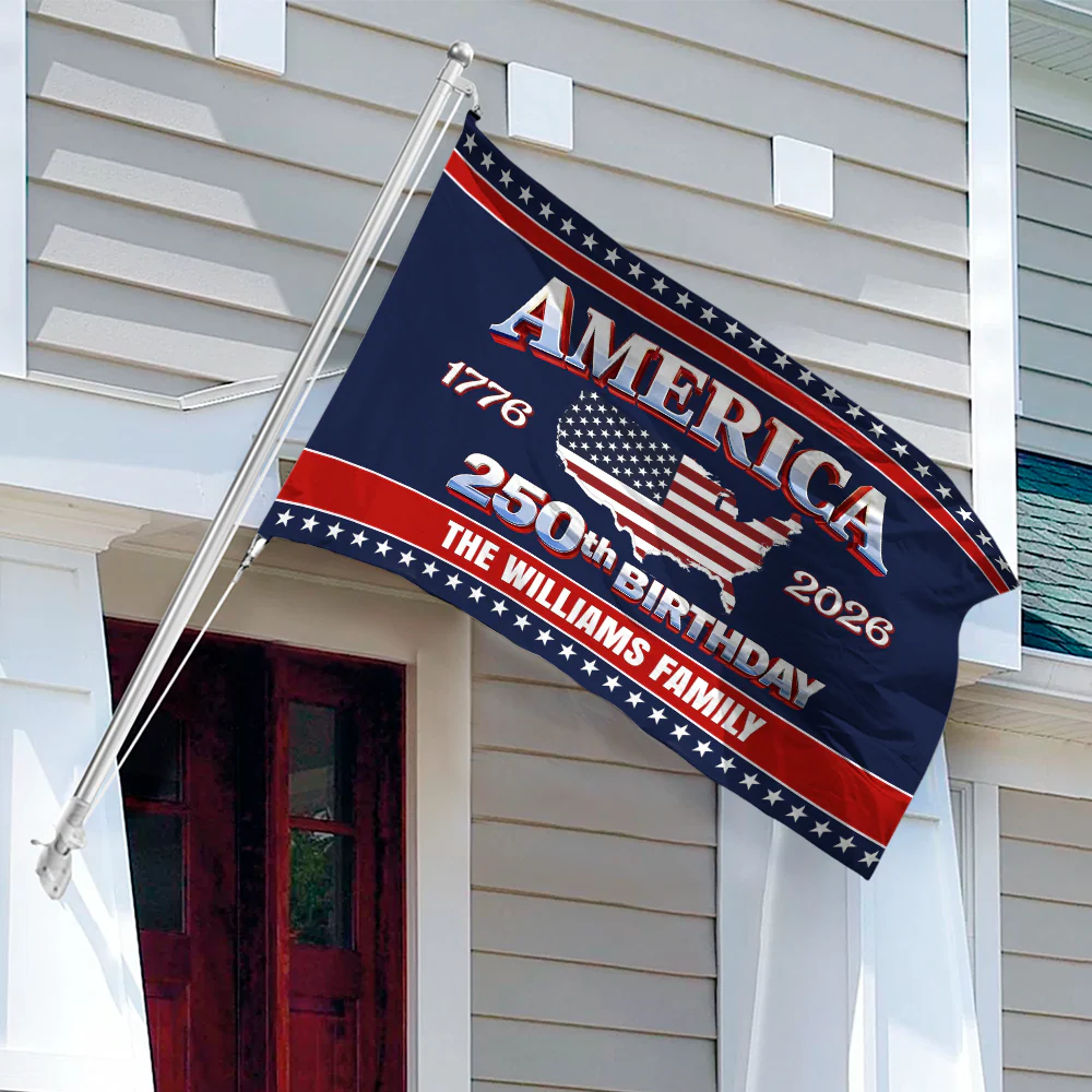 Custom Name 250th Anniversary USA House Flag HO82 901192 - Image 6