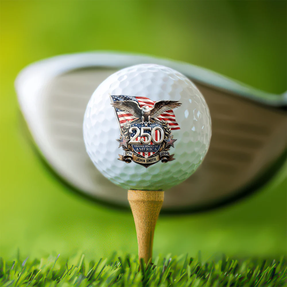 Custom Name 250th United States Of America 1776-2026 Anniversary Eagle Golf Ball TH10 169387 - Image 2