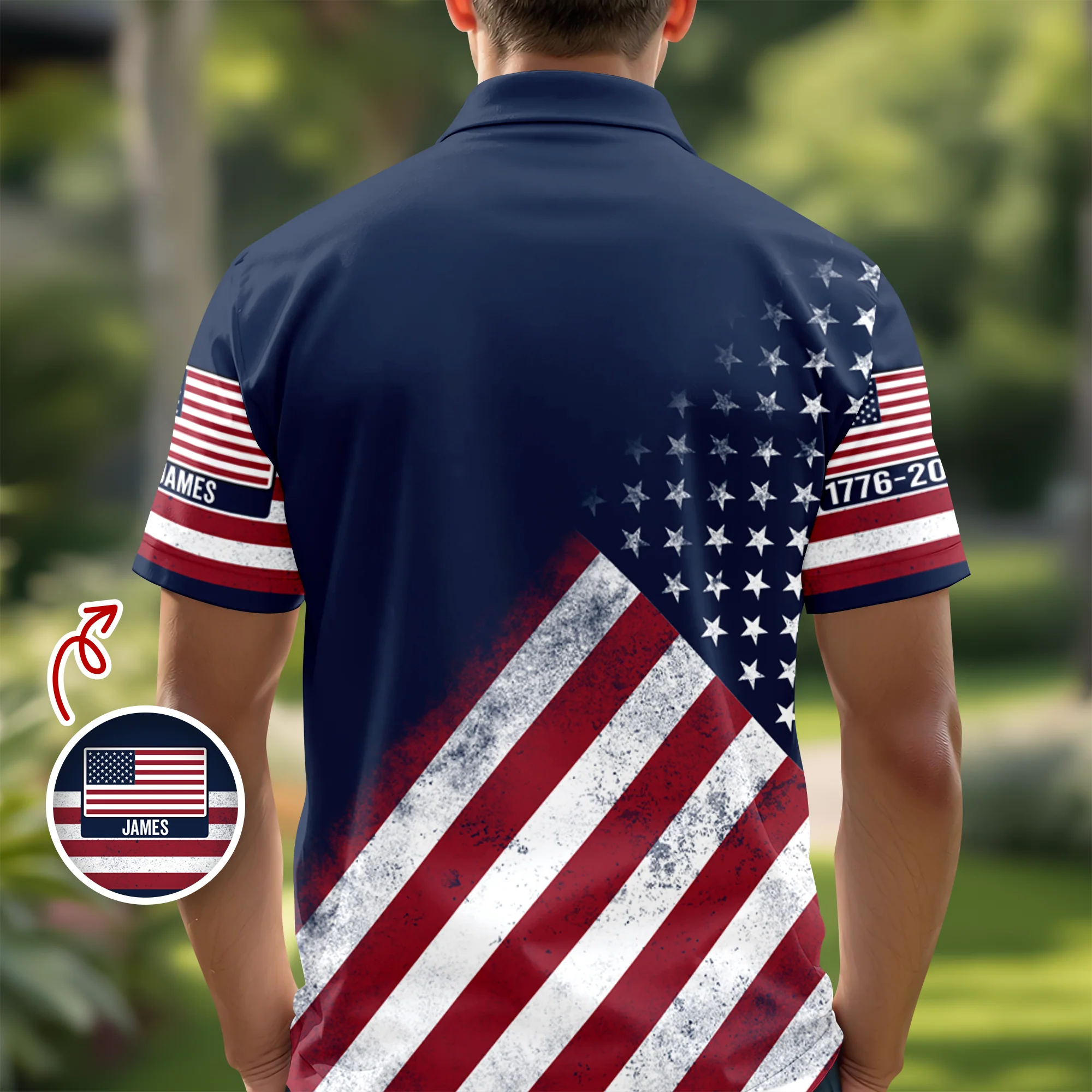Custom Name 250th United States Of America 1776–2026 Anniversary Patriotic Polo Shirt HO82 901950 - Image 6