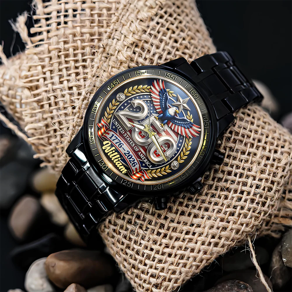 Custom Name 250th United States Of America 1776–2026 Anniversary Patriotic Wrist Watch CH07 911148 - Image 5