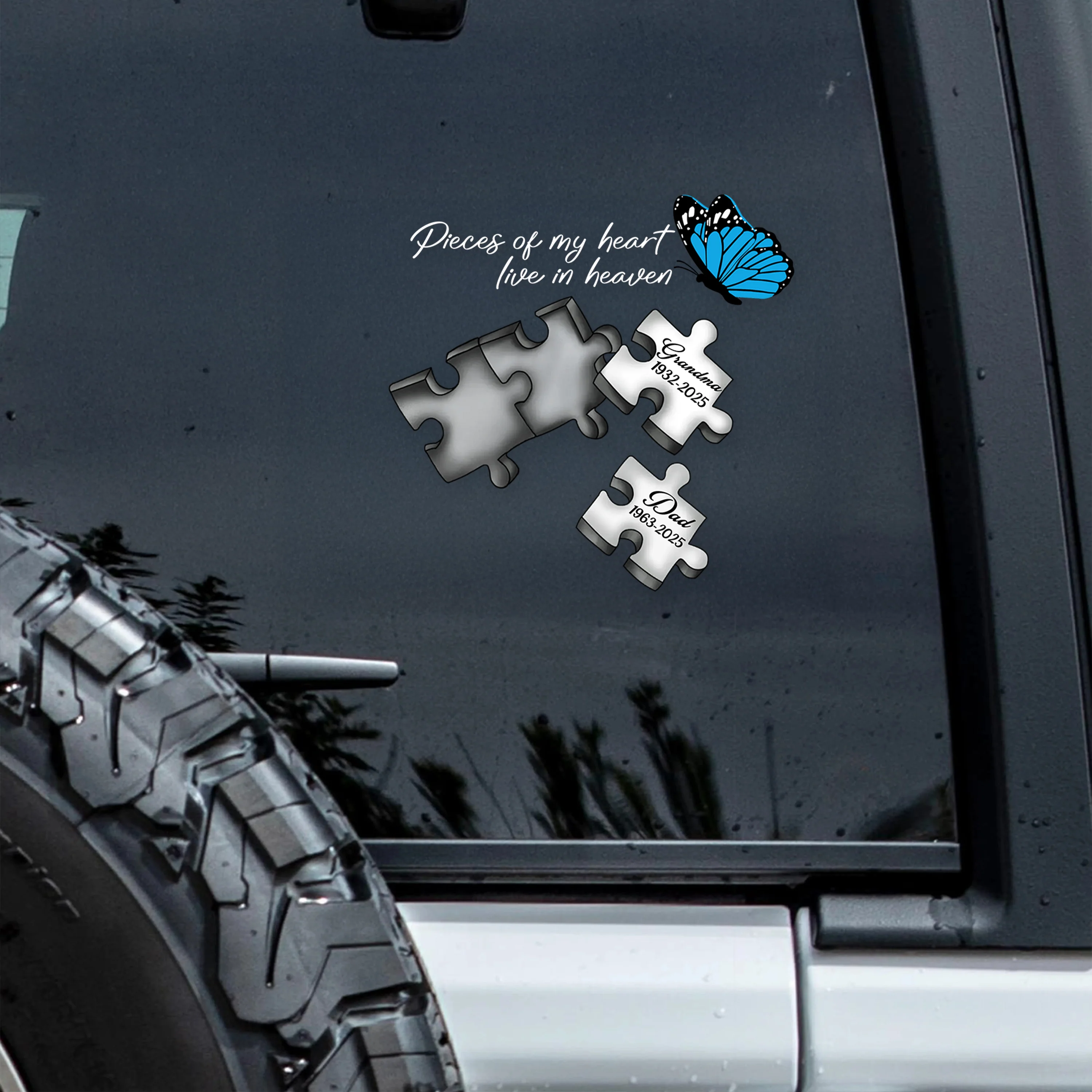 Custom Name A Piece Of My Heart Lives In Heaven Car Window Decal Sticker CH07 910190 - Image 6