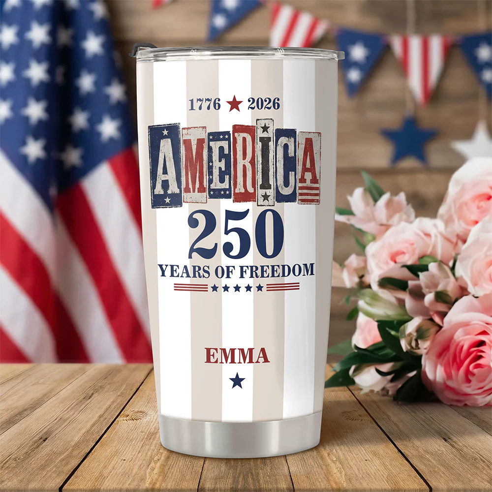 Custom Name America 1776-2026 250 Years Of Freedom Fat Tumbler TH10 170131 - Image 6