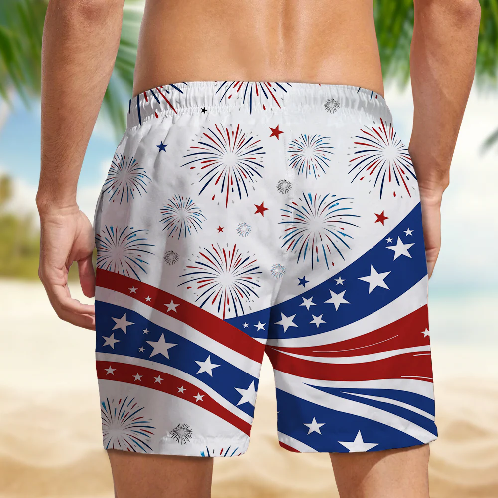 Custom Name US 250 Years Anniversary 1776-2026 Beach Shorts HO82 901872 - Image 3