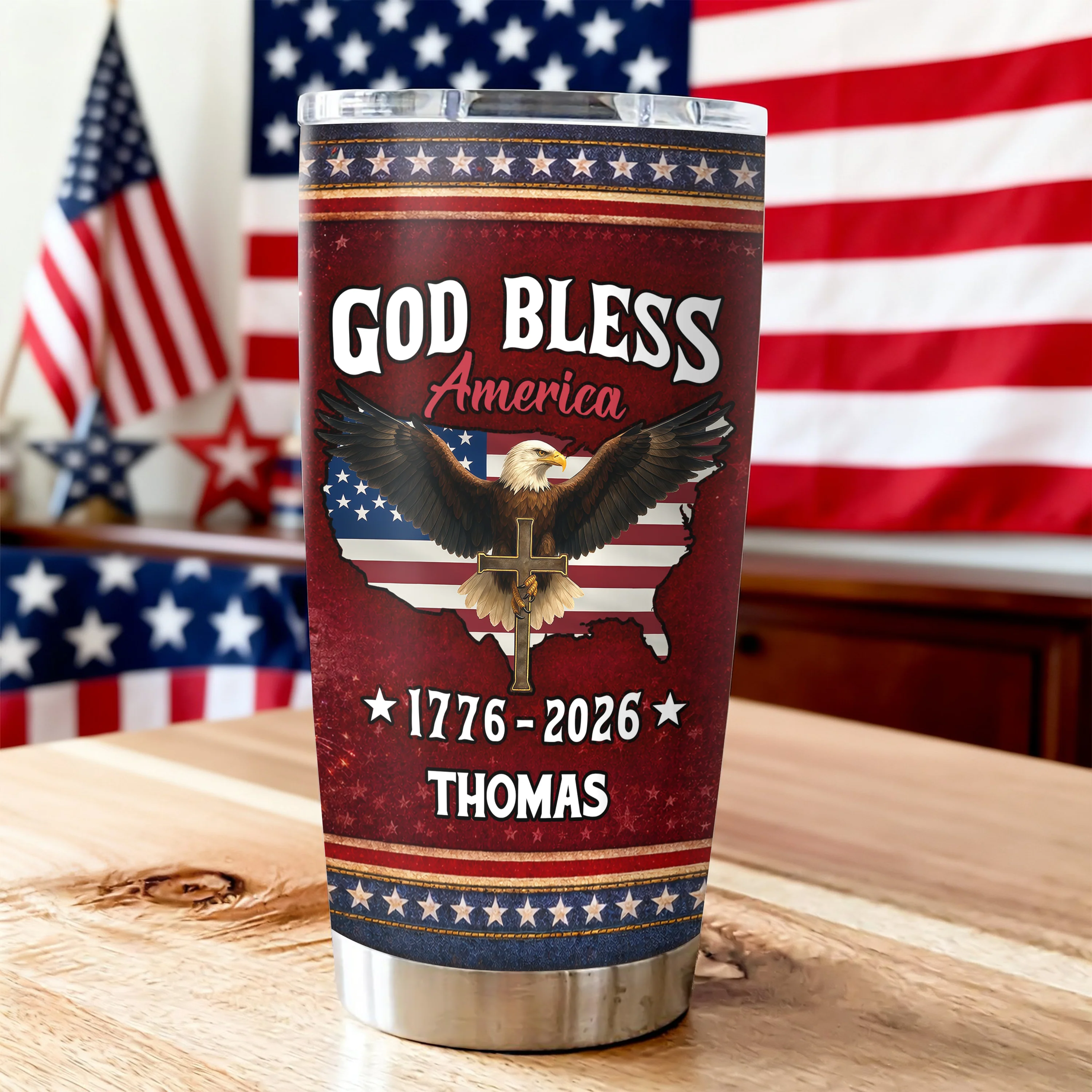 Custom Name 250 Years of Freedom America 1776–2026 Anniversary Fat Tumbler CH07 910586 - Image 5