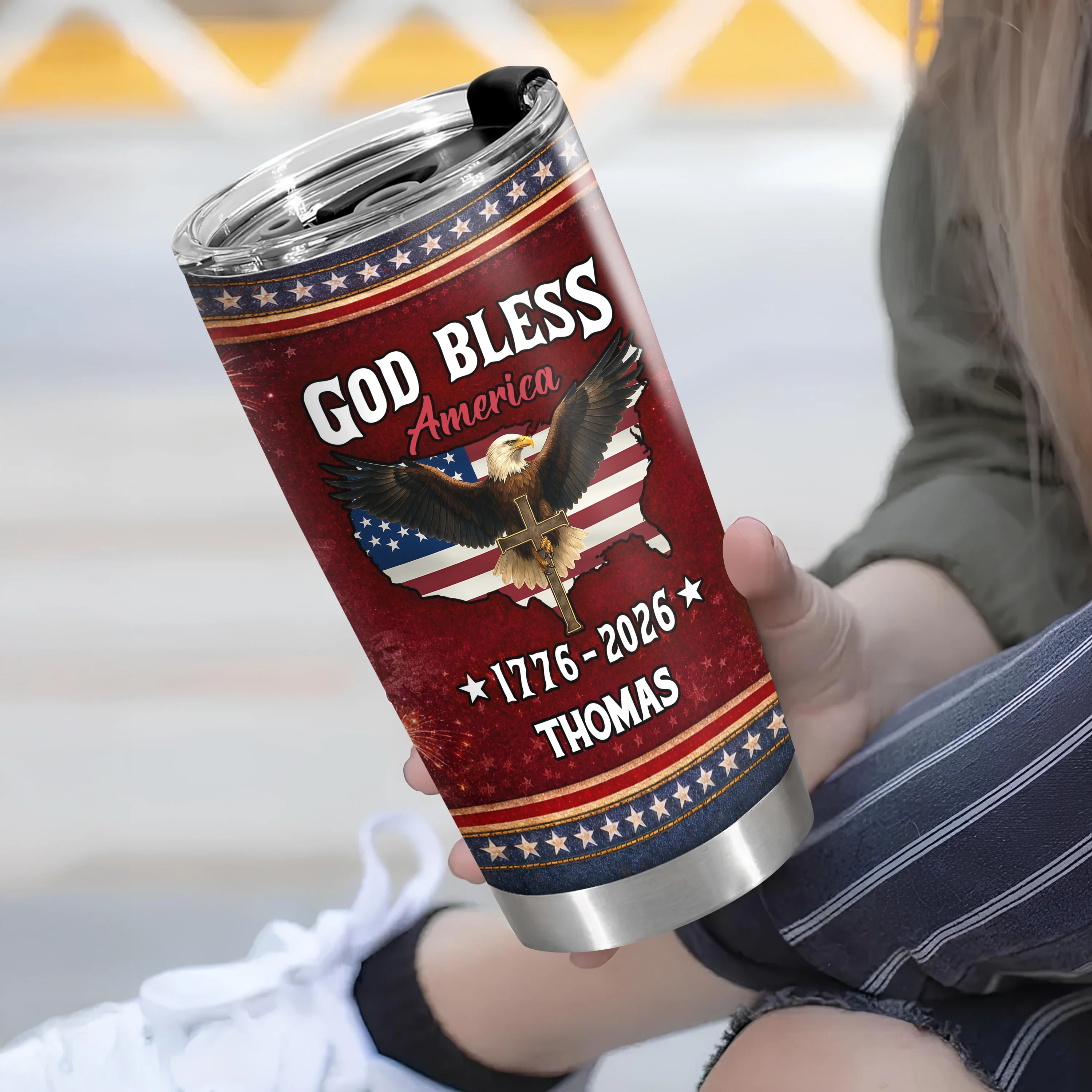 Custom Name 250 Years of Freedom America 1776–2026 Anniversary Fat Tumbler CH07 910586 - Image 6