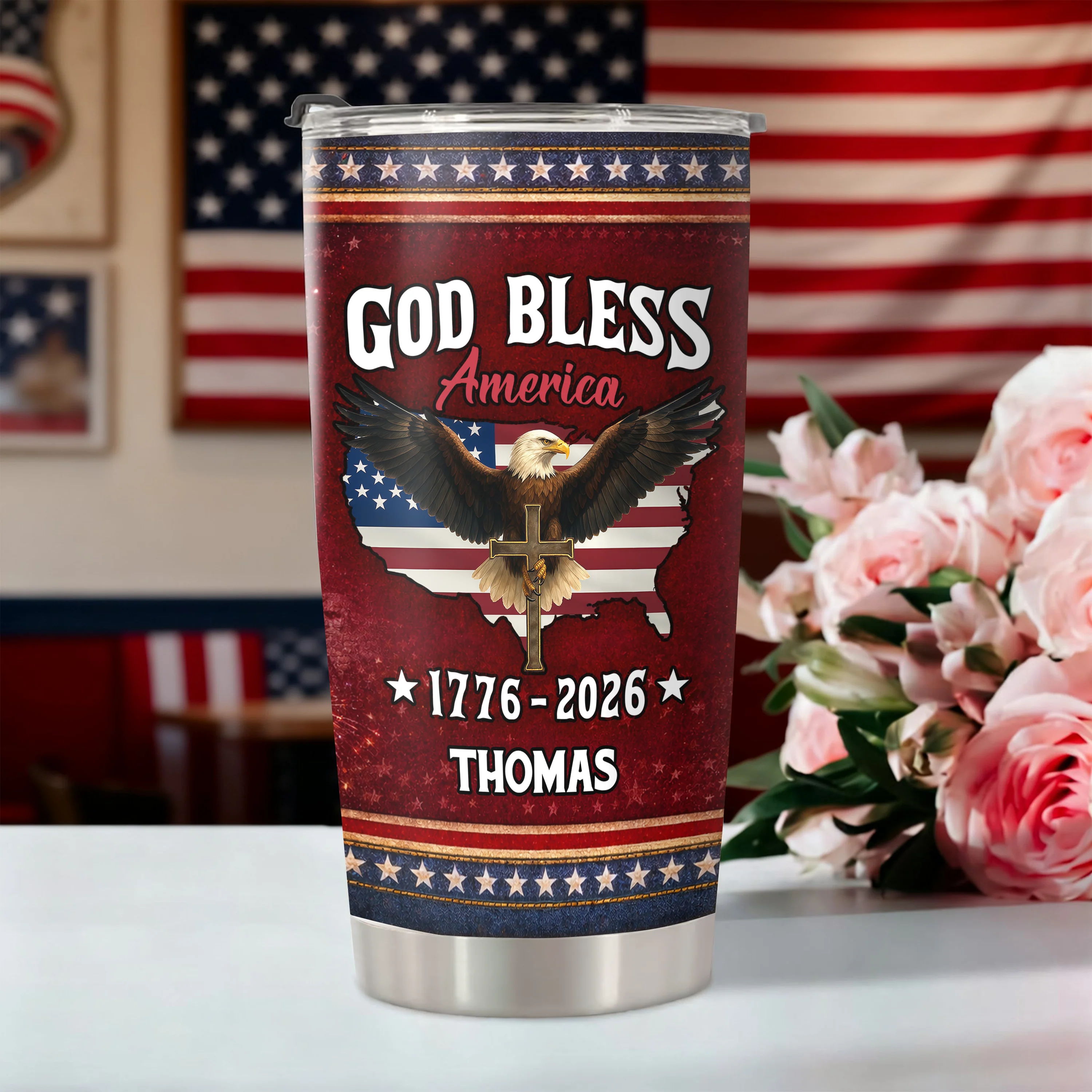 Custom Name 250 Years of Freedom America 1776–2026 Anniversary Fat Tumbler CH07 910586 - Image 7