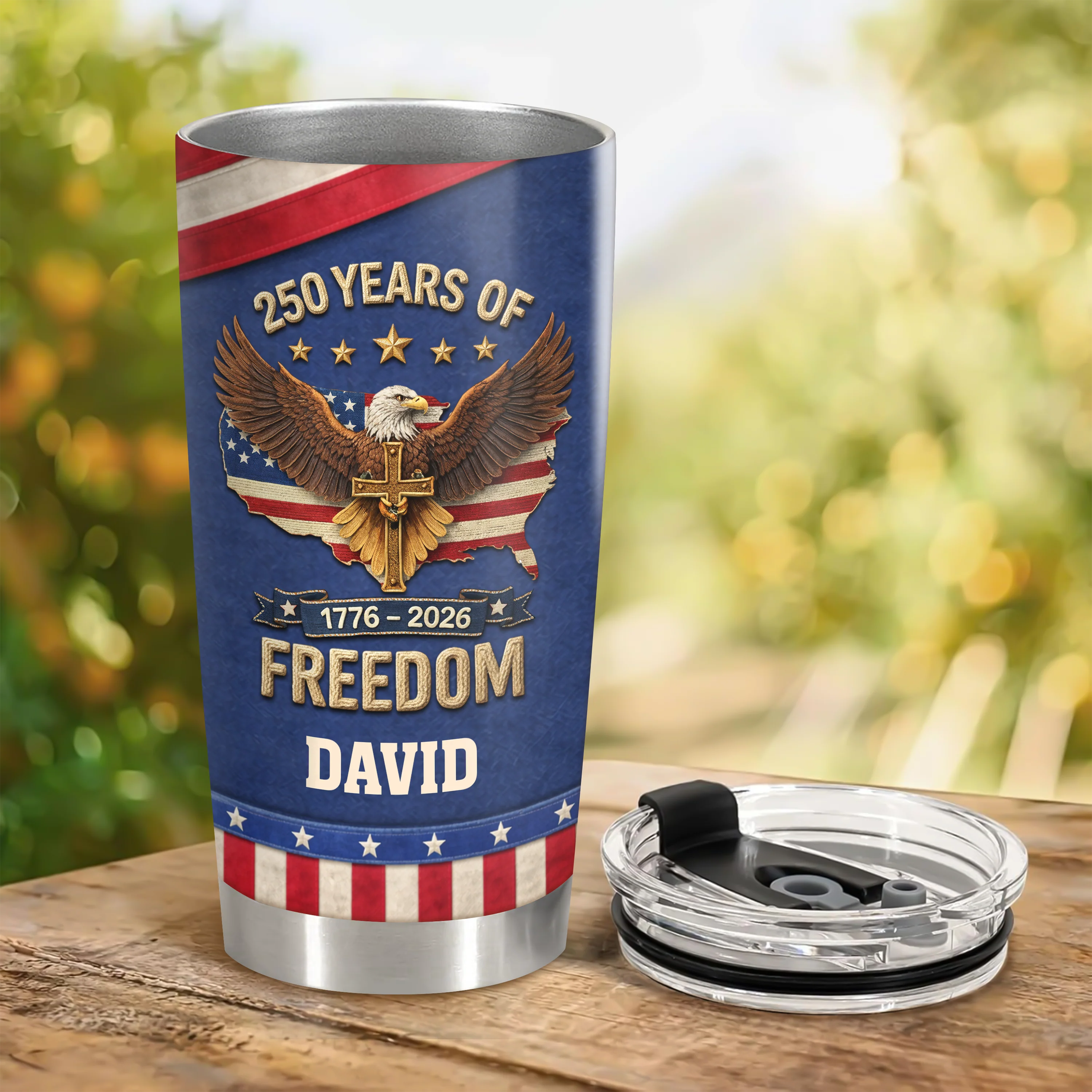Custom Name 250 Years Of Freedom 1776 - 2026 Fat Tumbler TH10 898733 - Image 3