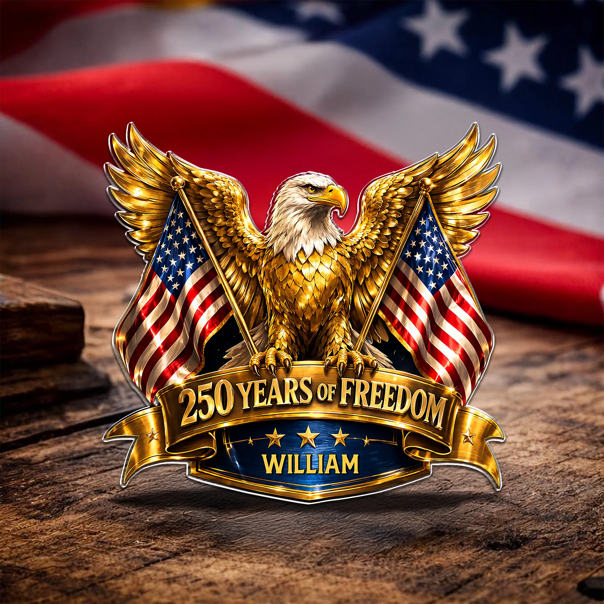 Custom Name 250 Years Of Freedom America Anniversary 1776–2026 Acrylic Pin HA75 920982 - Image 2