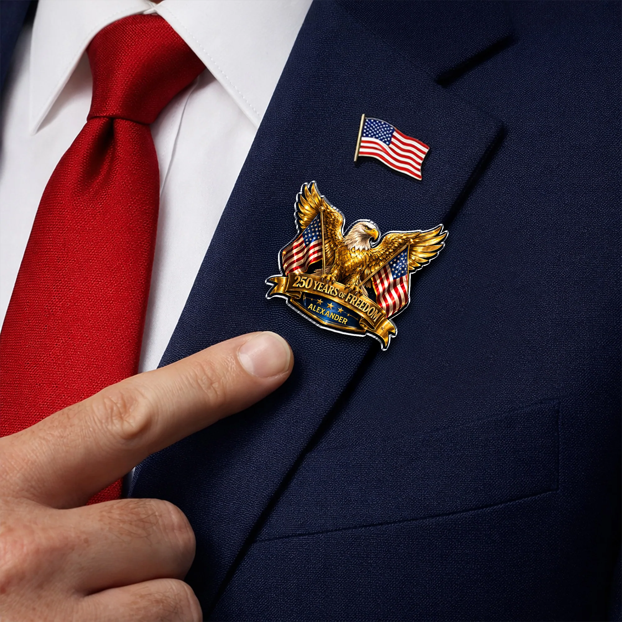 Custom Name 250 Years Of Freedom America Anniversary 1776–2026 Acrylic Pin HA75 920982 - Image 3