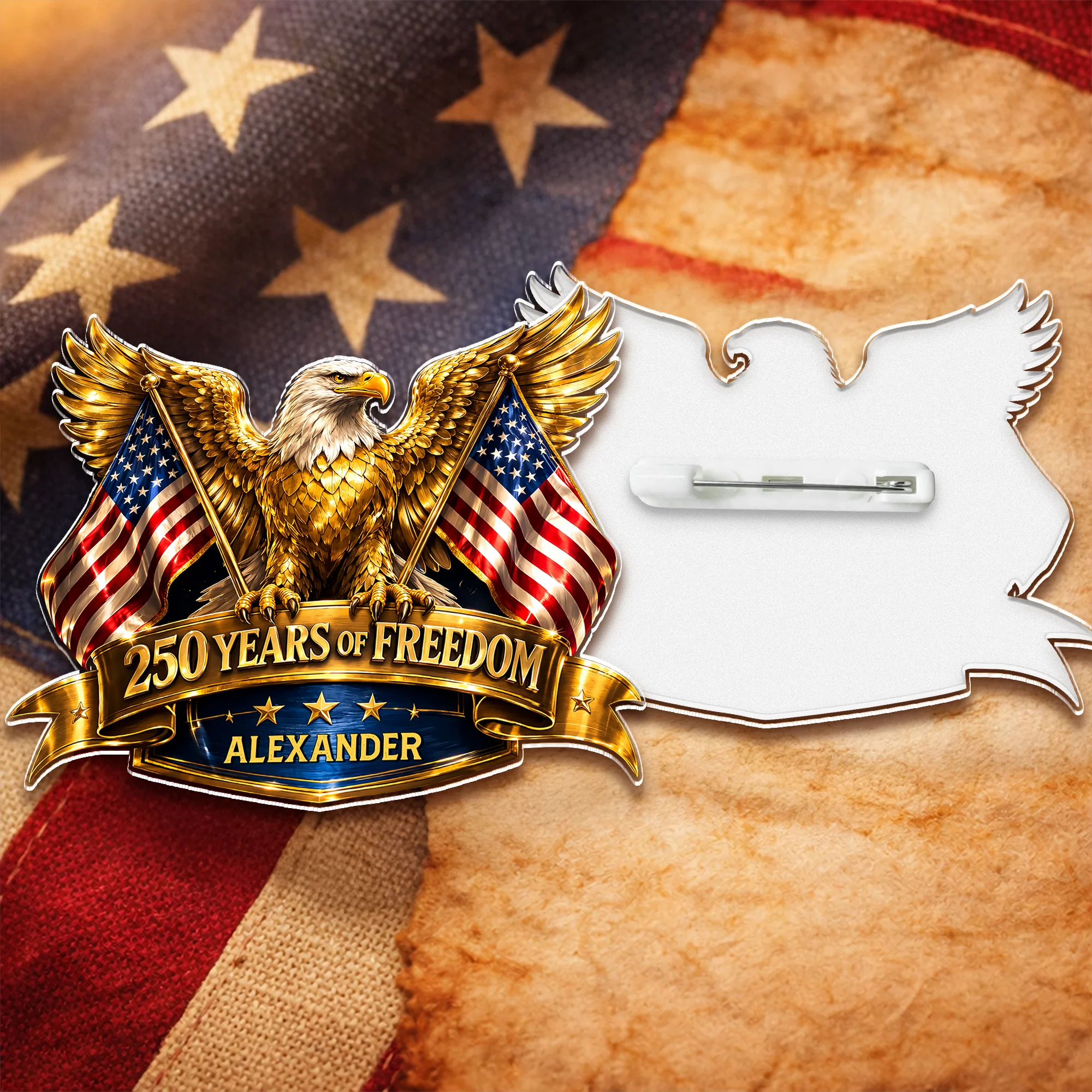 Custom Name 250 Years Of Freedom America Anniversary 1776–2026 Acrylic Pin HA75 920982 - Image 4