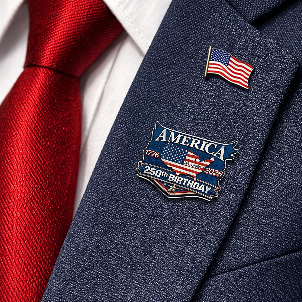 Custom Name America 250th Birthday 1776-2026 Acrylic Pin HA75 920956