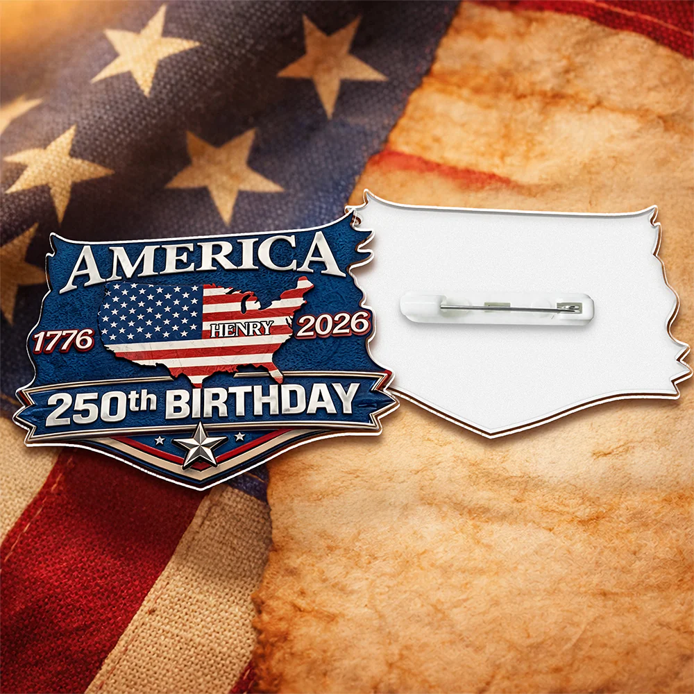 Custom Name America 250th Birthday 1776-2026 Acrylic Pin HA75 920956 - Image 2