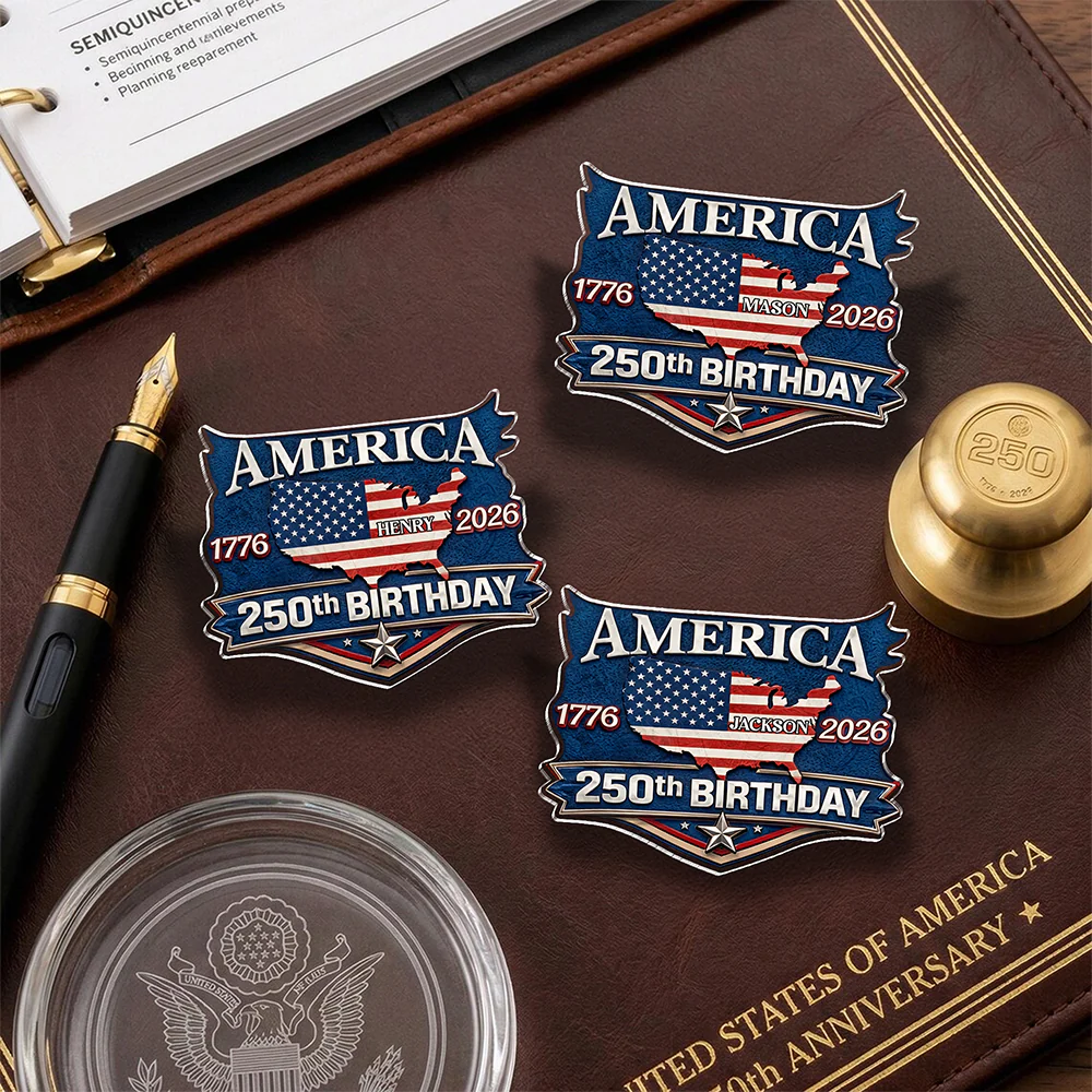 Custom Name America 250th Birthday 1776-2026 Acrylic Pin HA75 920956 - Image 5