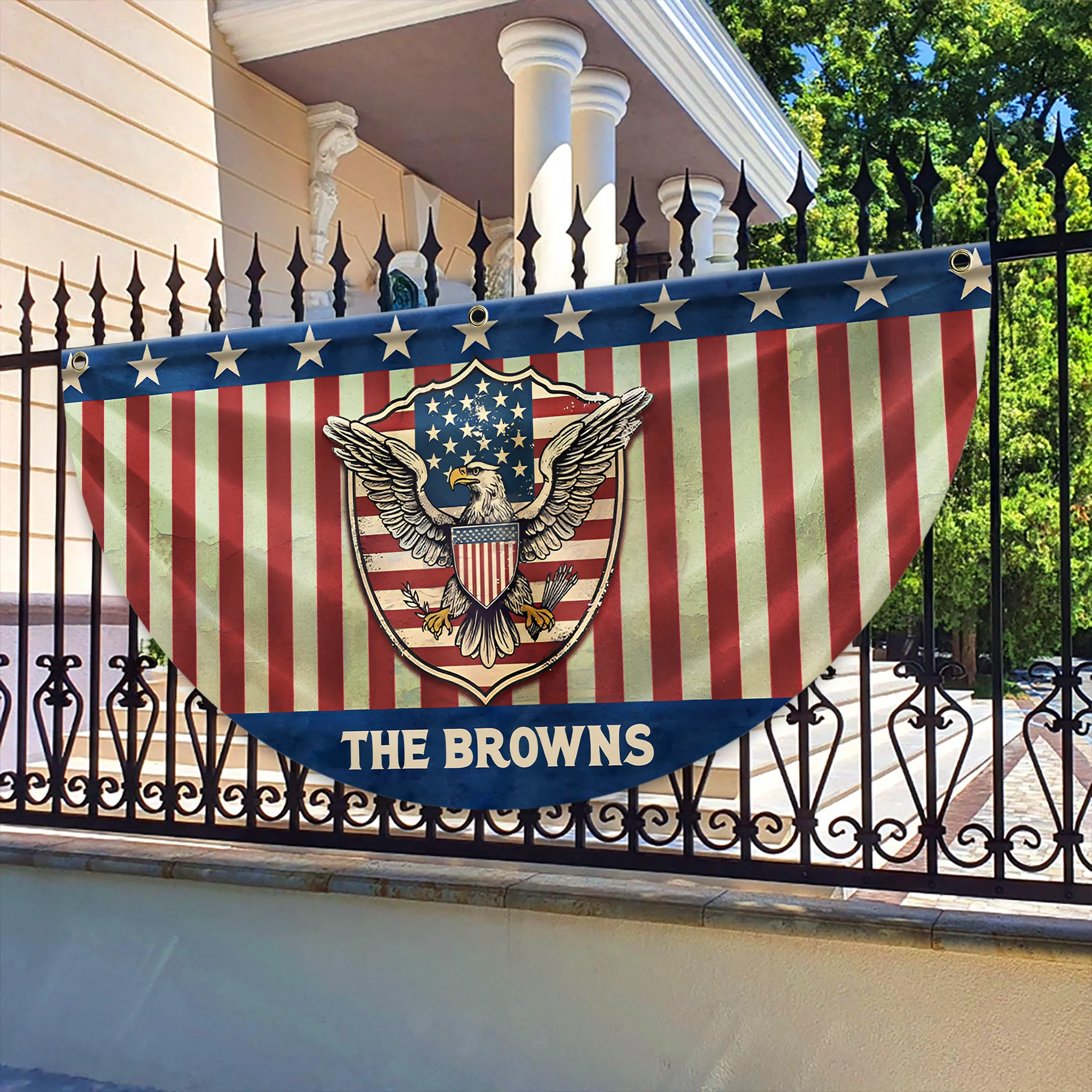 Custom Name America 250th Eagle Non-Pleated Fan Flag LM32 899037 - Image 3