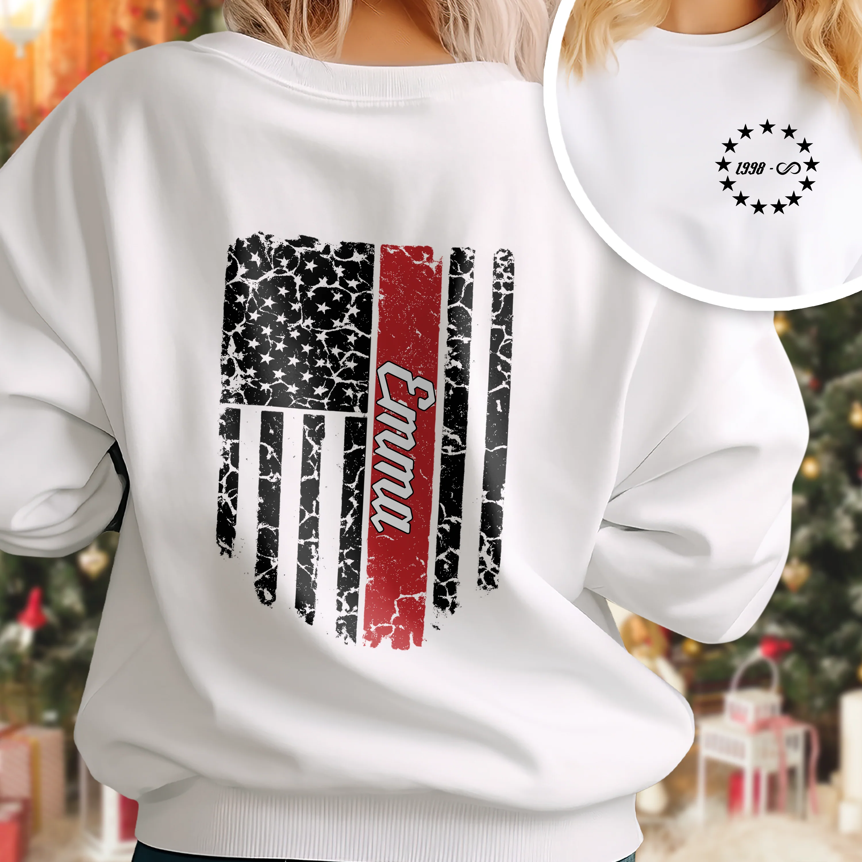 Custom Name America Flag Back & Front White Shirt TH10 898907 - Image 3