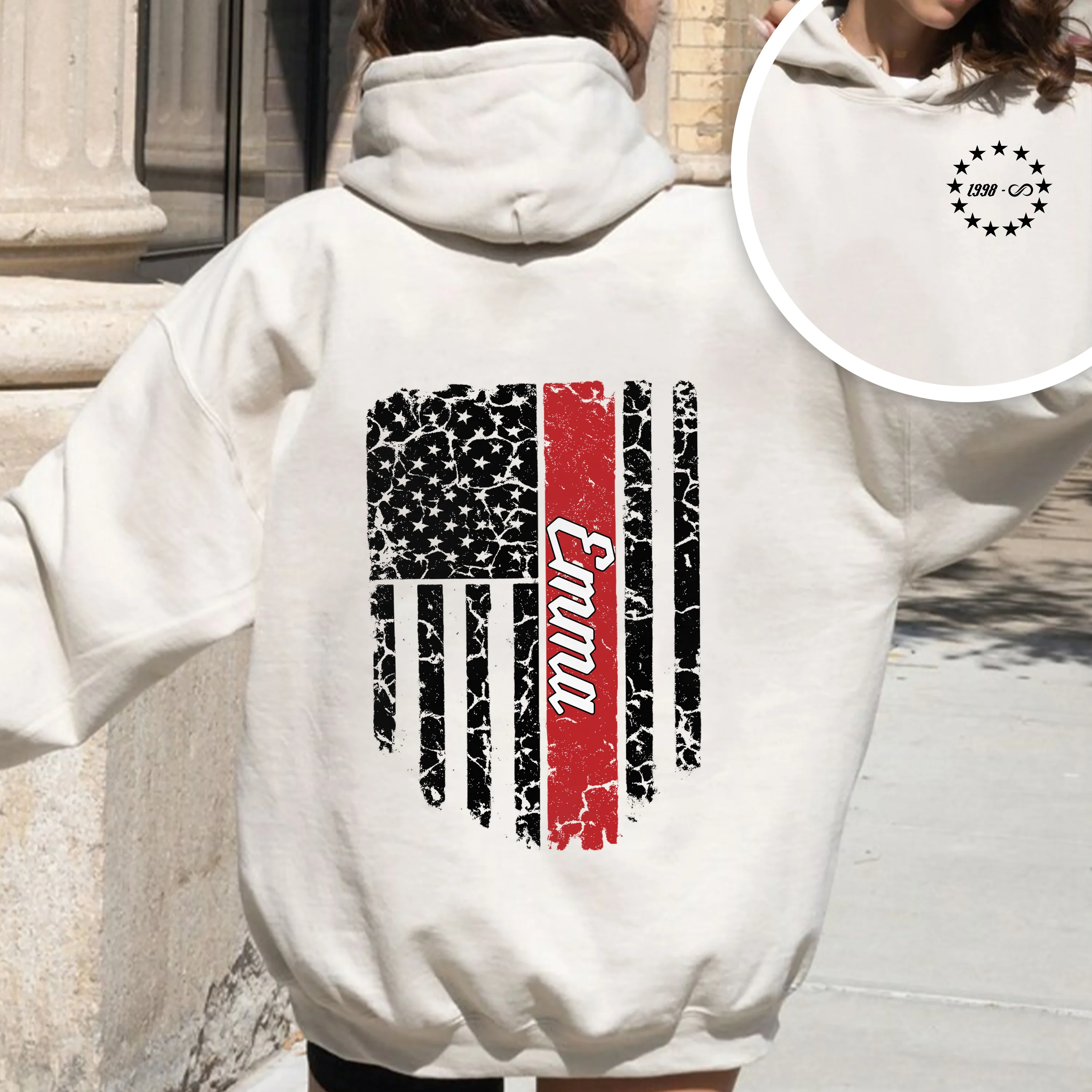 Custom Name America Flag Back & Front White Shirt TH10 898907 - Image 4
