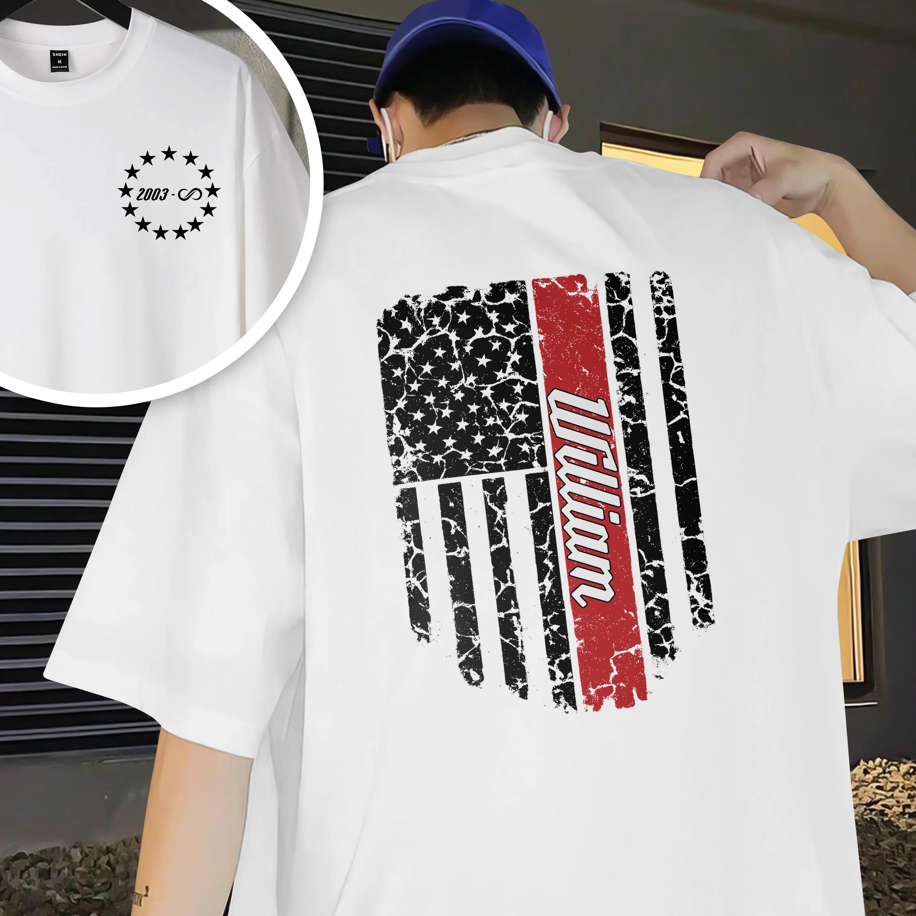 Custom Name America Flag Back & Front White Shirt TH10 898907 - Image 5