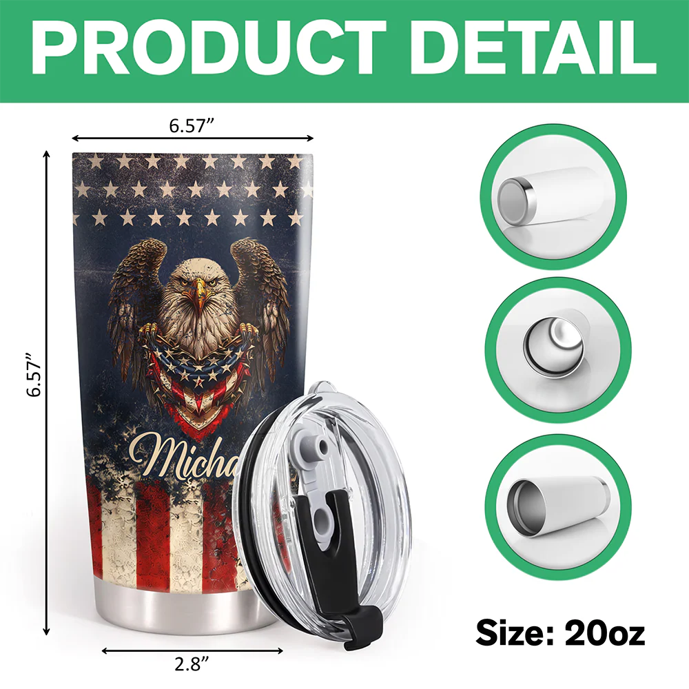 Custom Name America Pride 250th Anniversary 1776–2026 Eagle Fat Tumbler HA75 920894 - Image 7