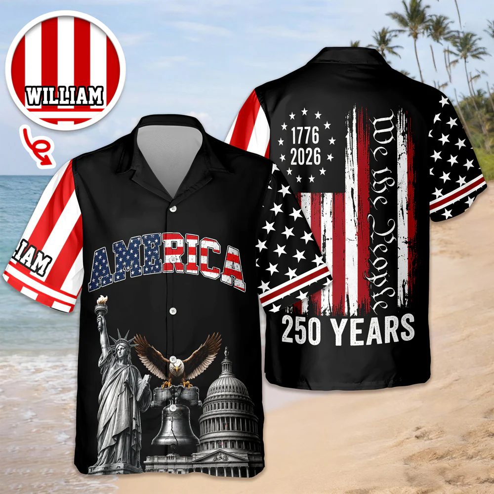 Custom Name America We The People 250 Years 1776–2026 Liberty Bell Hawaiian Shirt HO82 902786