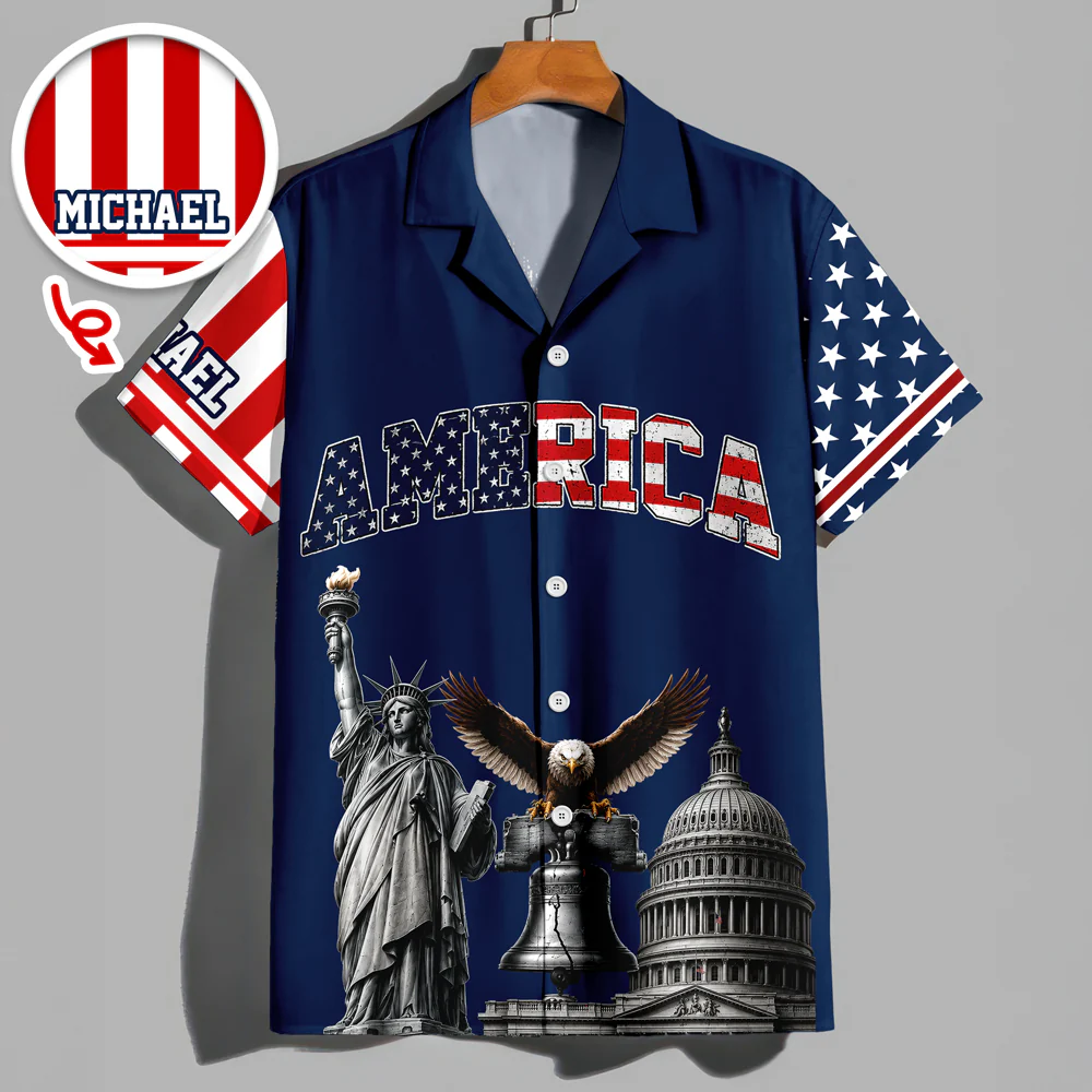 Custom Name America We The People 250 Years 1776–2026 Liberty Bell Hawaiian Shirt HO82 902786 - Image 5