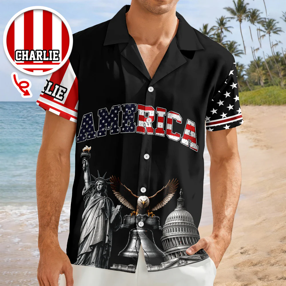 Custom Name America We The People 250 Years 1776–2026 Liberty Bell Hawaiian Shirt HO82 902786 - Image 7
